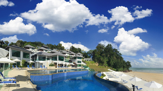 Luxury exterior of Cherating beachfront hotel