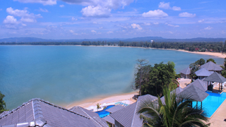 Scenic beach view from Cherating hotel