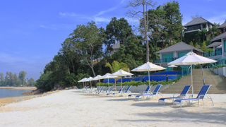 Scenic beach view from Cherating hotel